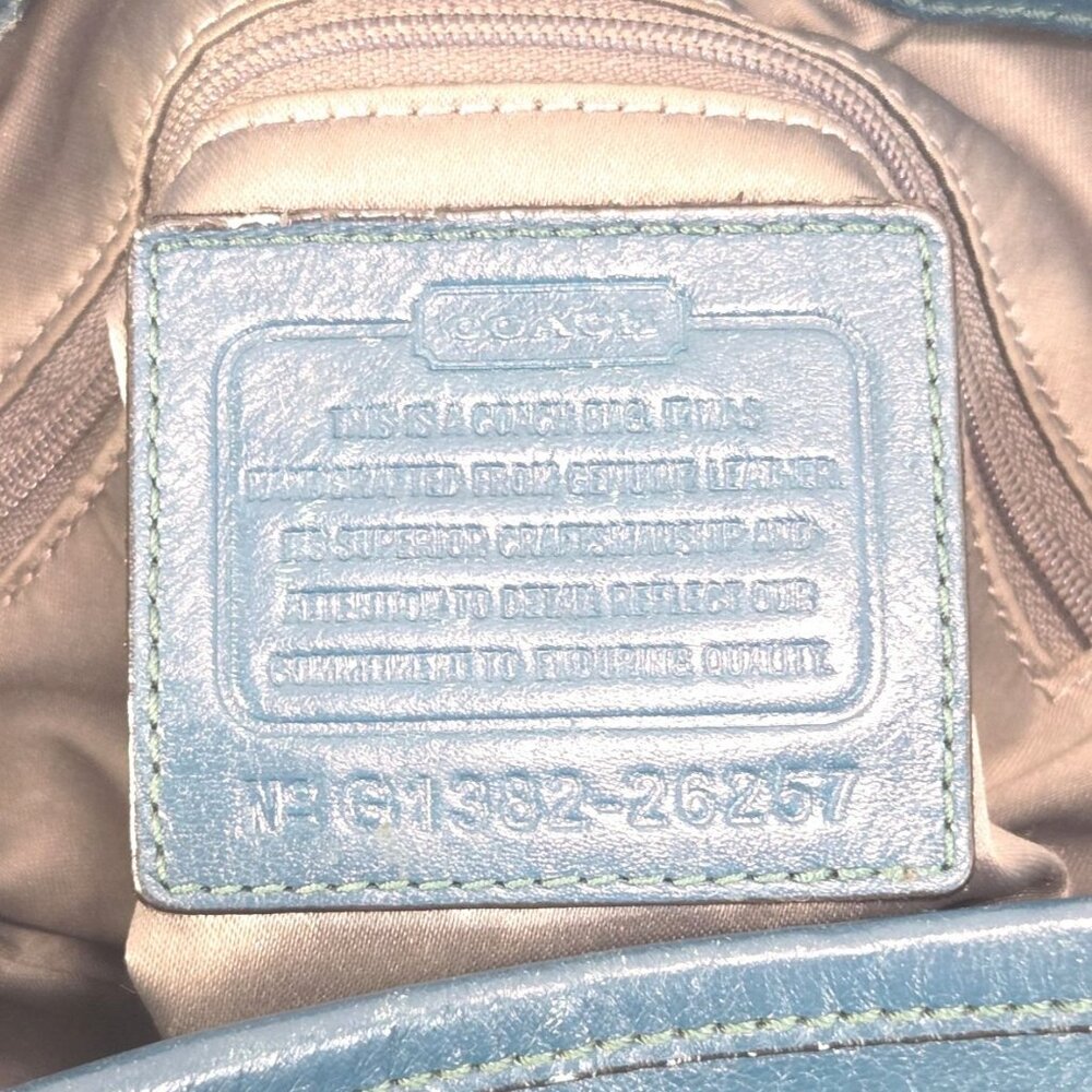 Coach 2013 Teal Madison Phoebe Gathered Twist Leather Shoulder Bag  No. 26257 - Picture 13 of 14